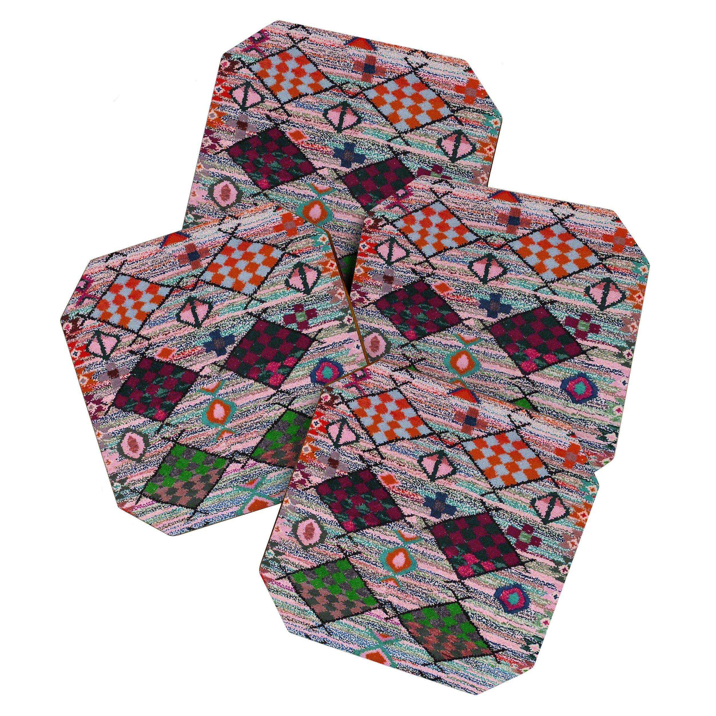 Abstract Moroccan Geometric Textile Print Coaster Gallery Image 1