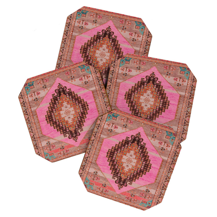 Boho Harlequin Geometric Print Coaster Gallery Image 1