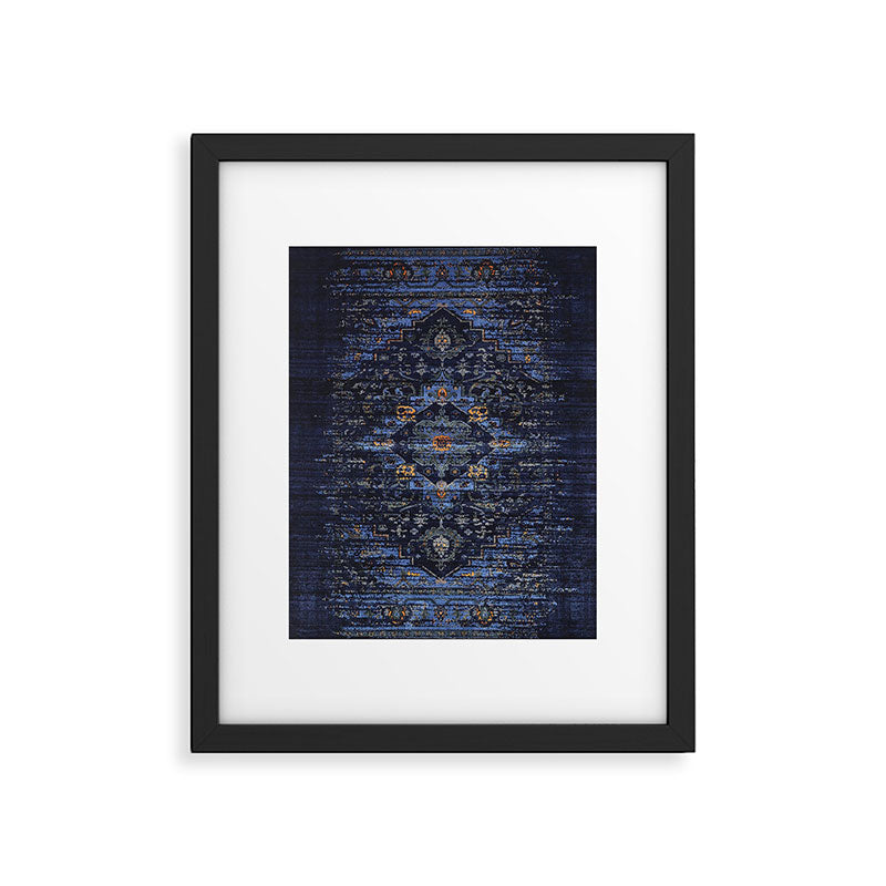 Dark Vintage Traditional Oriental Rug Framed Art Print Gallery Image 6