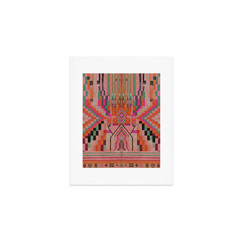 Geometric Tribal Guardian Abstract Textile Art Art Print Gallery Image 1