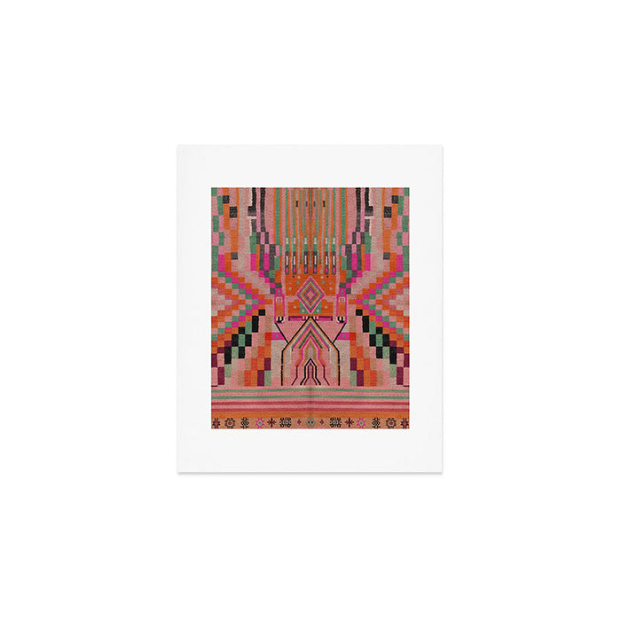 Geometric Tribal Guardian Abstract Textile Art Art Print Gallery Image 1