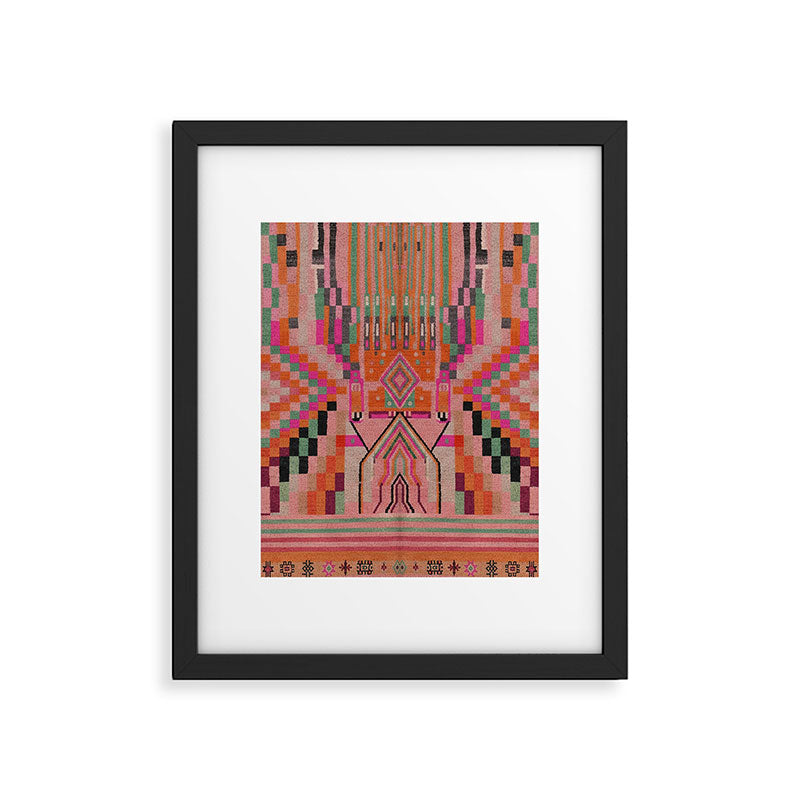 Geometric Tribal Guardian Abstract Textile Art Framed Art Print Gallery Image 6