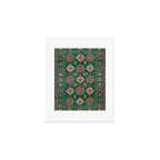 Heritage Loom Emerald Green Tribal Diamond Pattern Art Print Gallery Image 1