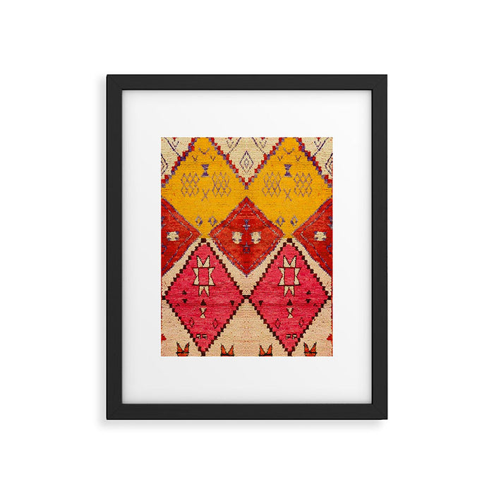 Heritage Moroccan Berber Carpet Design Framed Art Print Gallery Image 1
