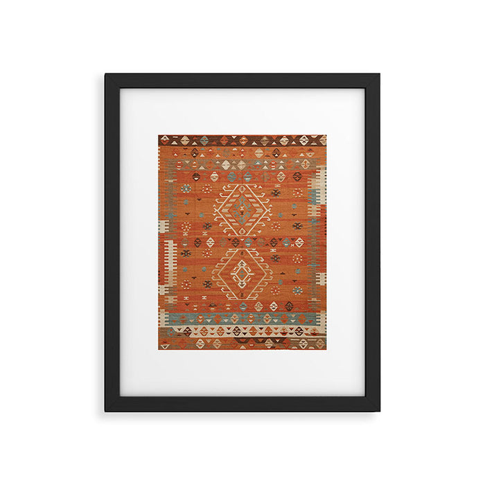 Heritage Traditional Moroccann Rug Design Framed Art Print Gallery Image 1