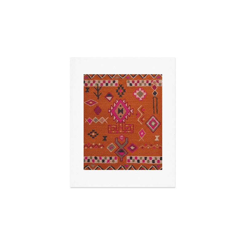 Moroccan Berber Geometric Pattern In Warm Earth Tones Art Print Gallery Image 1