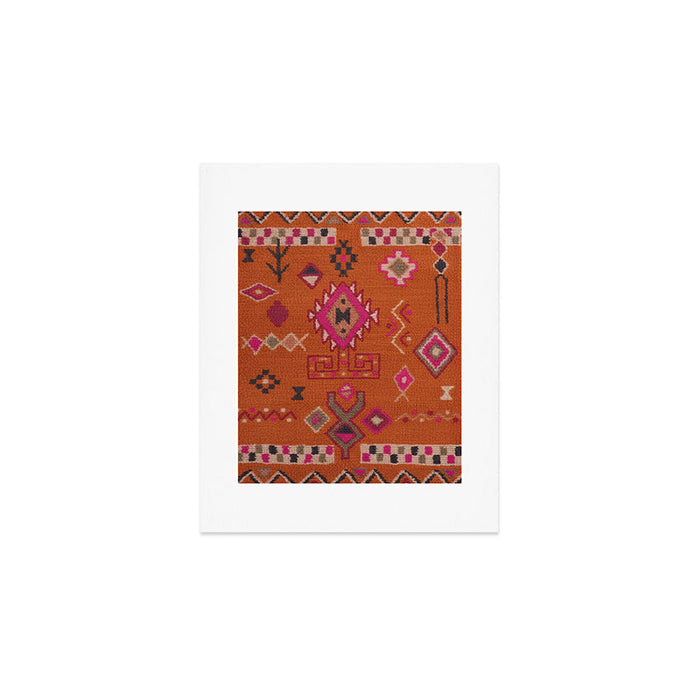 Moroccan Berber Geometric Pattern In Warm Earth Tones Art Print Gallery Image 1