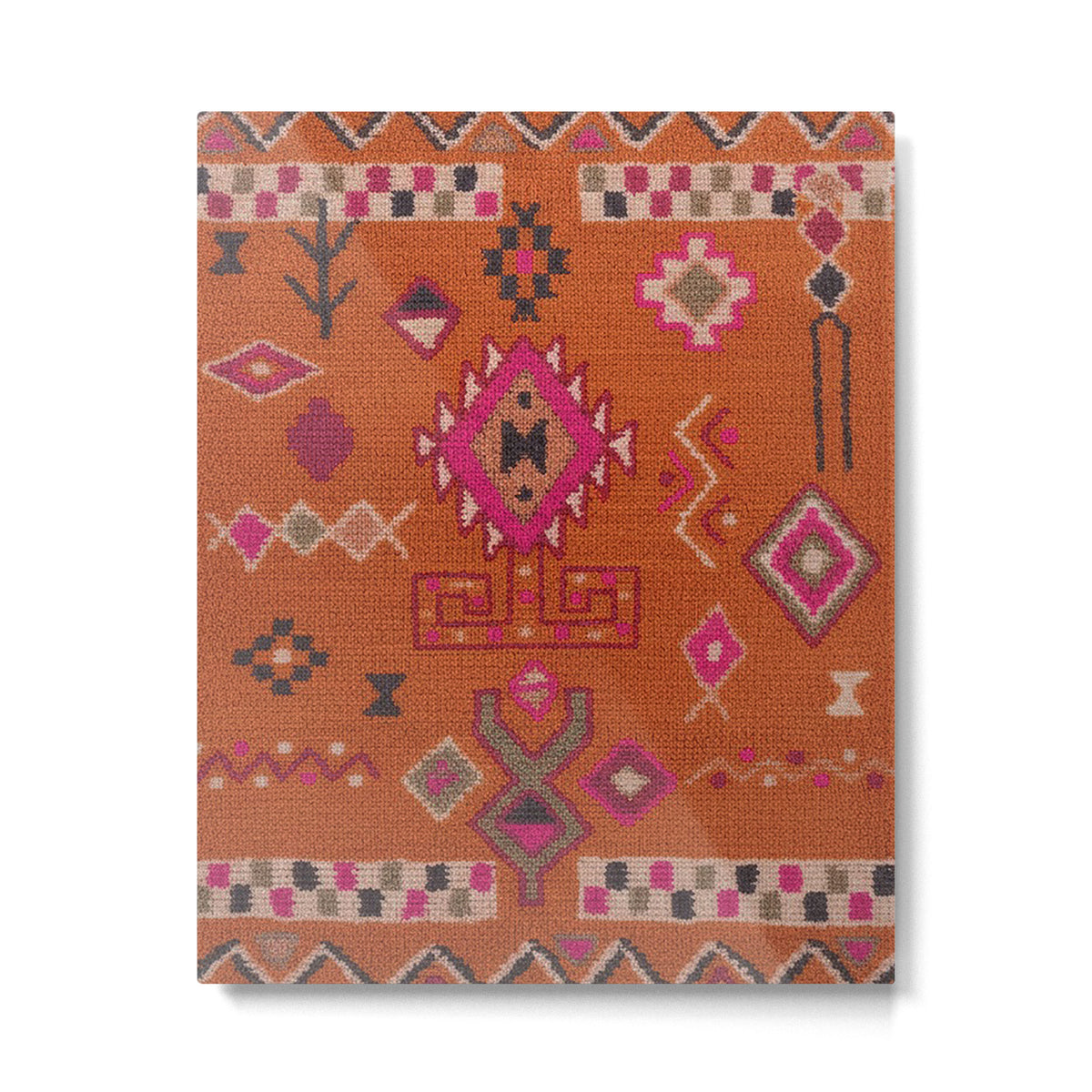 Moroccan Berber Geometric Pattern In Warm Earth Tones Metal Print Gallery Image 6