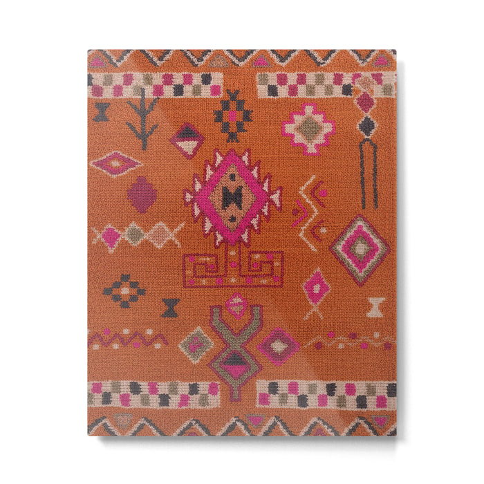 Moroccan Berber Geometric Pattern In Warm Earth Tones Metal Print Gallery Image 1