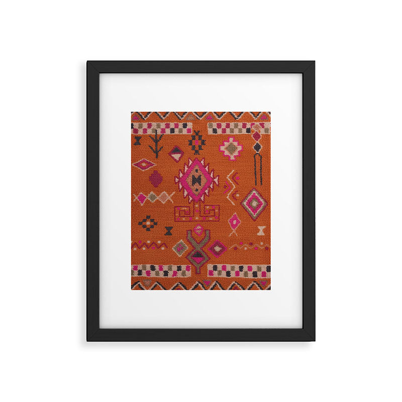 Moroccan Berber Geometric Pattern In Warm Earth Tones Framed Art Print Gallery Image 6