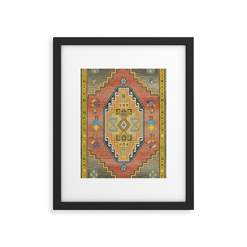 Moroccan Berber Geometric Rug Pattern Framed Art Print Gallery Image 6