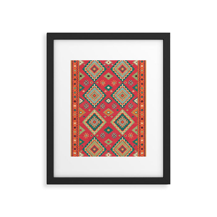 Moroccan Berber Kilim Pattern Framed Art Print Gallery Image 1