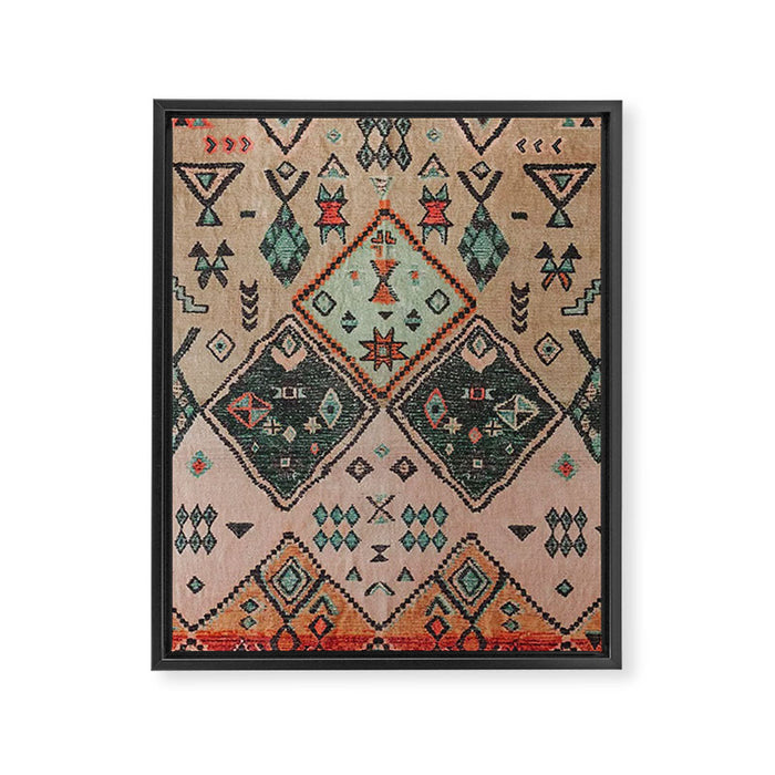 Moroccan Berber Traditional Rug Design Framed Canvas Print Gallery Image 1