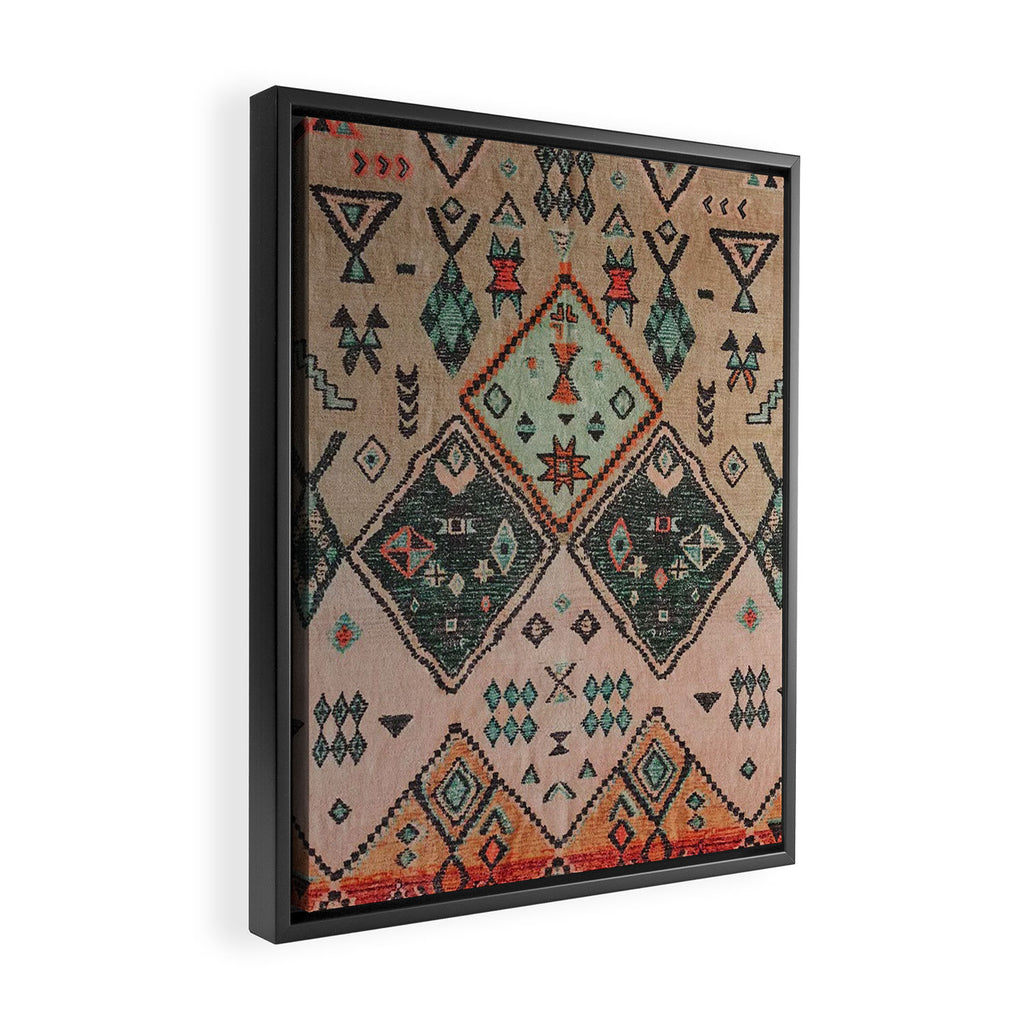 Moroccan Berber Traditional Rug Design Framed Canvas Print Gallery Image 2