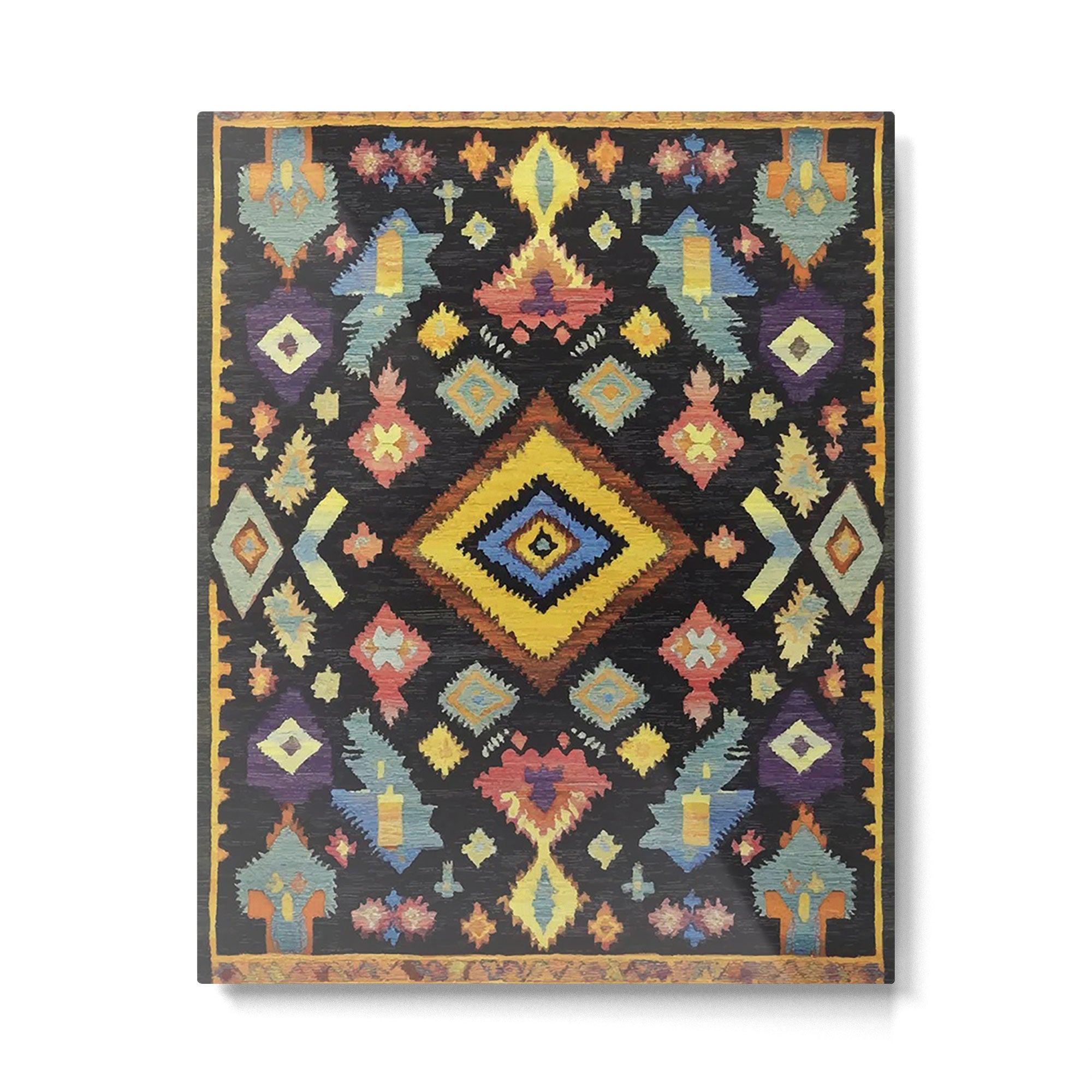 Moroccan Heritage Geometric Rug Pattern Metal Print Gallery Image 6