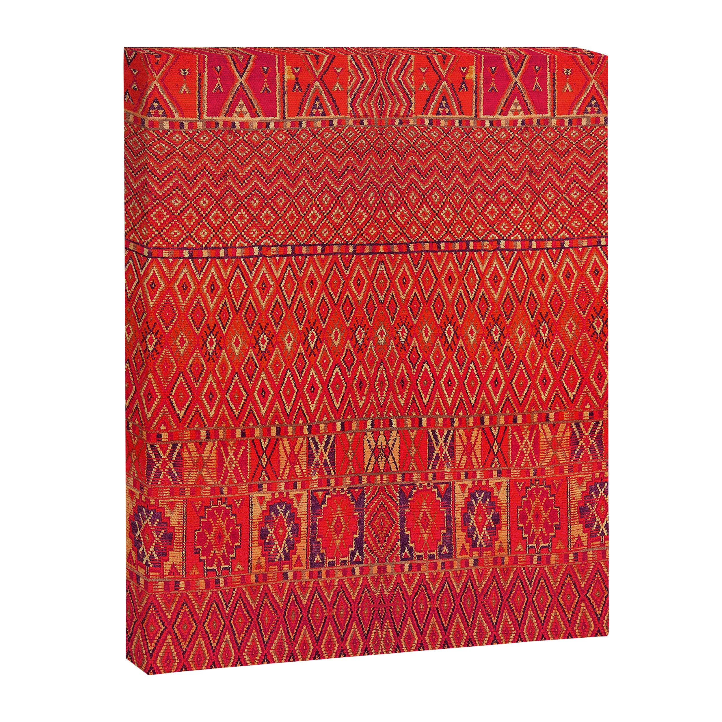 Orange Traditional Moroccan Berber Rug Design B30 Canvas Print Gallery Image 8