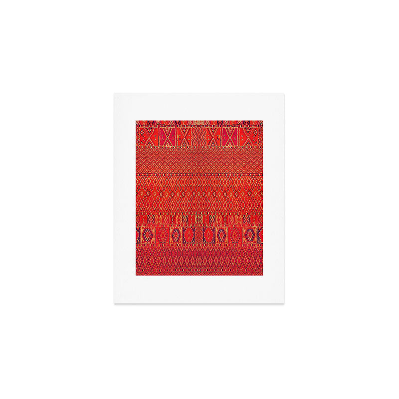 Orange Traditional Moroccan Berber Rug Design B30 Art Print Gallery Image 1