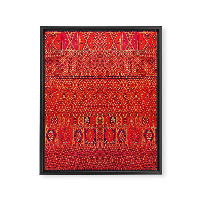 Orange Traditional Moroccan Berber Rug Design B30 Framed Canvas Print Gallery Image 1