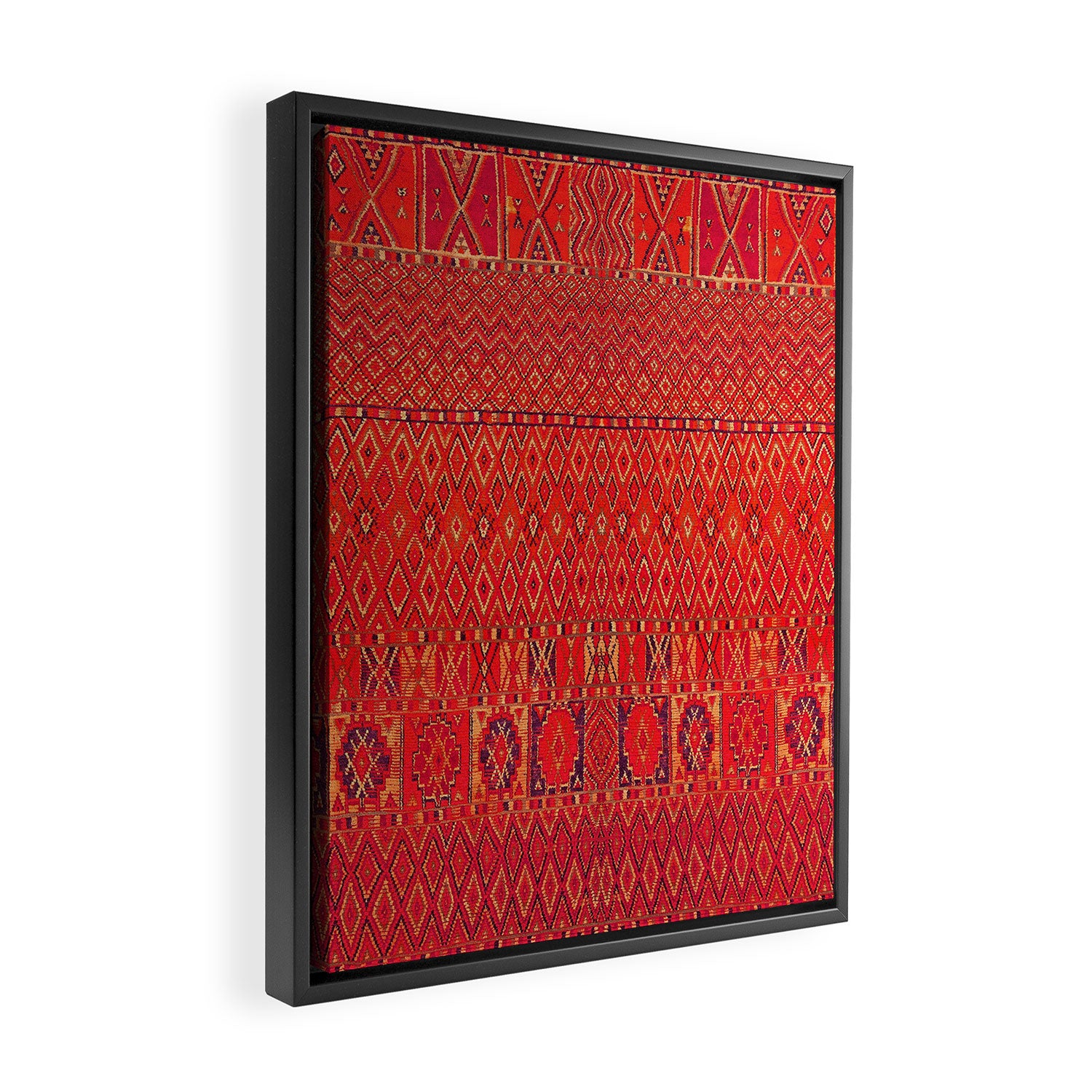Orange Traditional Moroccan Berber Rug Design B30 Framed Canvas Print Gallery Image 2