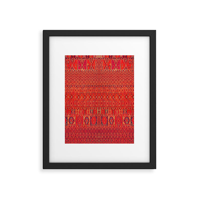 Orange Traditional Moroccan Berber Rug Design B30 Framed Art Print Gallery Image 6