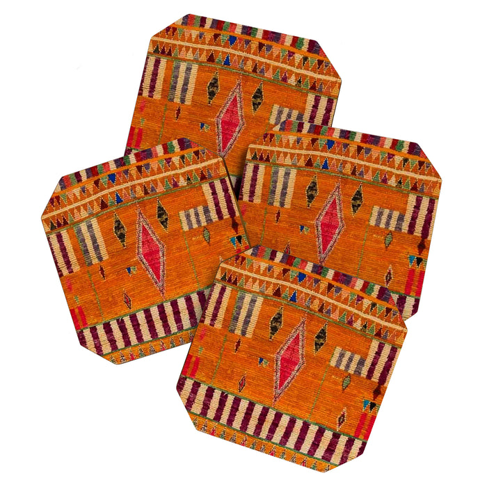 Orange Traditional Moroccan Design Coaster Gallery Image 1