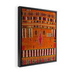 Orange Traditional Moroccan Design Framed Canvas Print Gallery Image 2