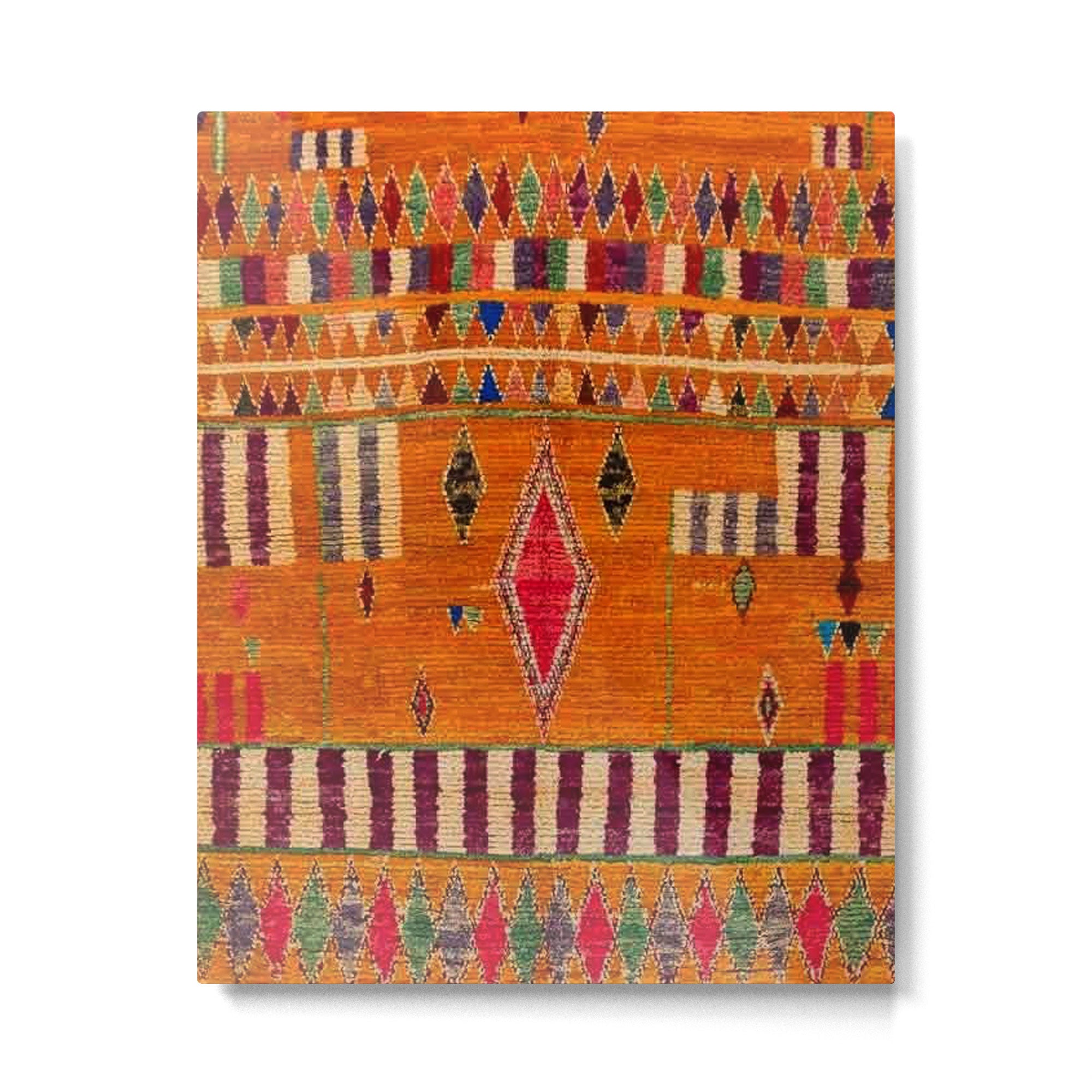 Orange Traditional Moroccan Design Metal Print Gallery Image 6