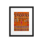 Orange Traditional Moroccan Design Framed Art Print Gallery Image 6