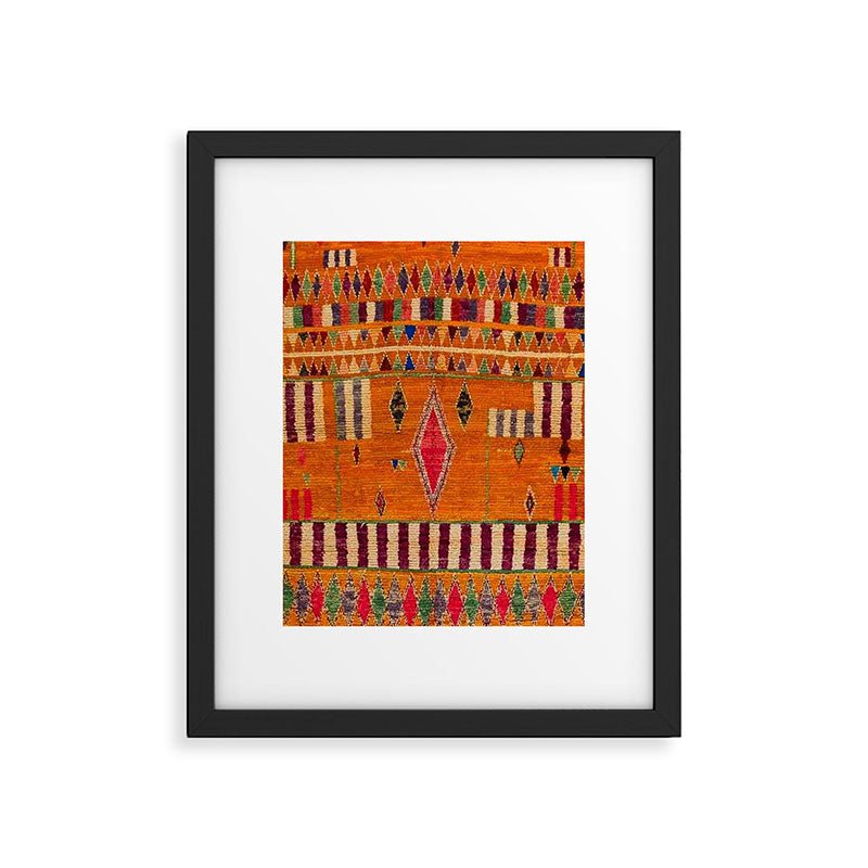 Orange Traditional Moroccan Design Framed Art Print Gallery Image 6
