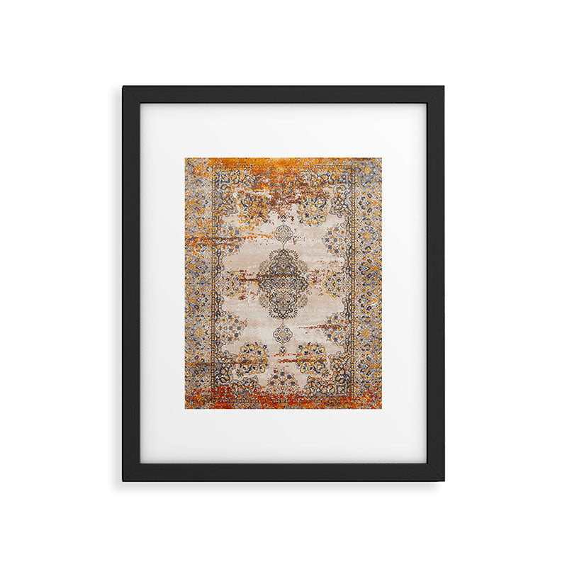 Orange Vintage Rug Design Framed Art Print Gallery Image 6