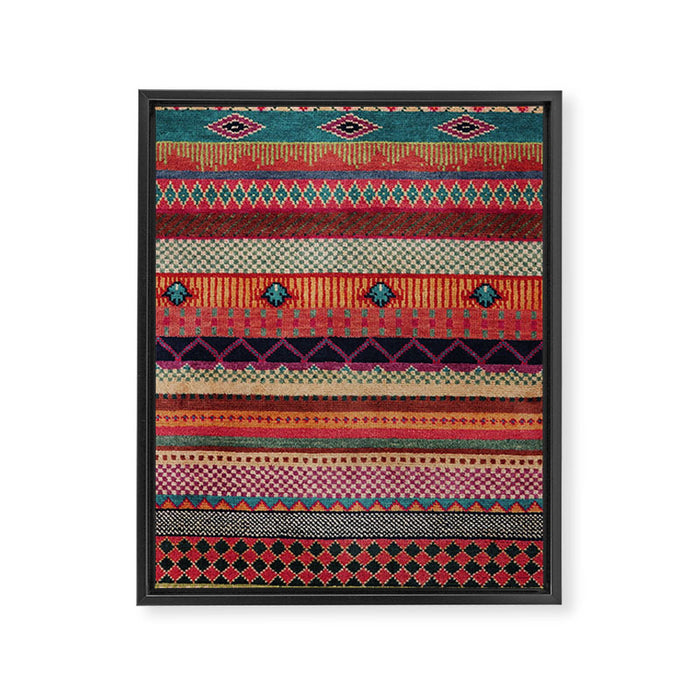 Oriental Traditional Rug Artwork Design C13 Framed Canvas Print Gallery Image 1