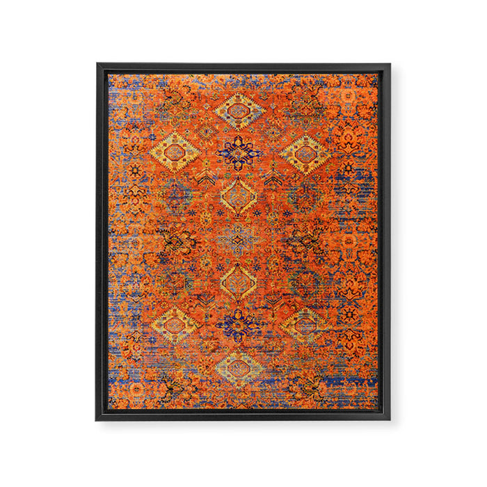 Oriental Vitange Moroccan Rug Design Framed Canvas Print Gallery Image 1
