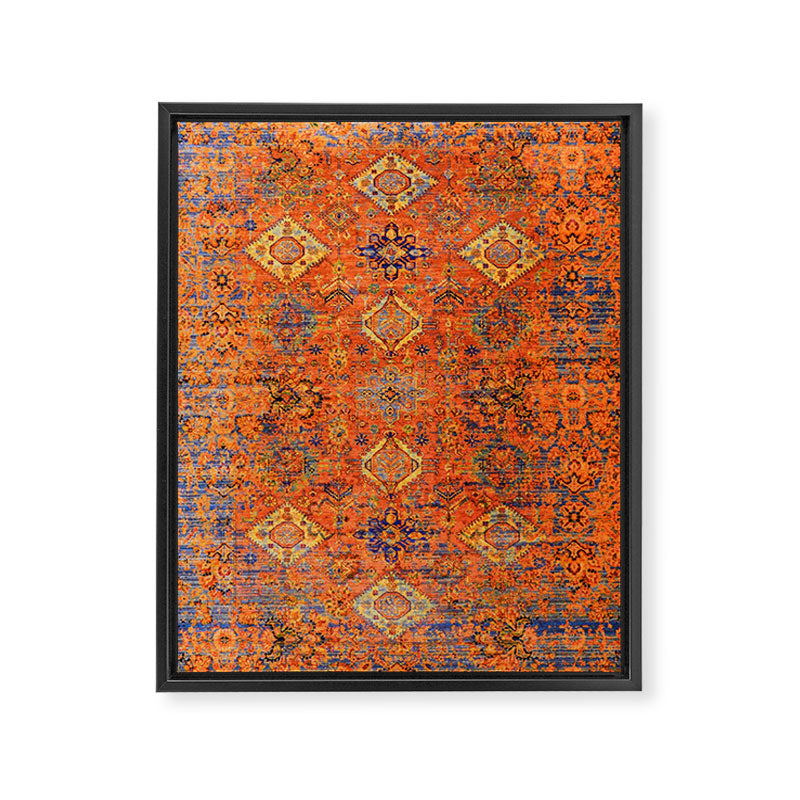 Oriental Vitange Moroccan Rug Design Framed Canvas Print Gallery Image 8