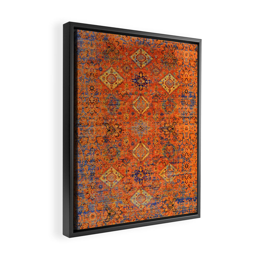 Oriental Vitange Moroccan Rug Design Framed Canvas Print Gallery Image 2