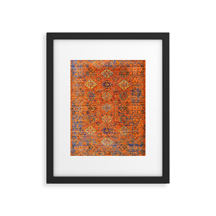 Oriental Vitange Moroccan Rug Design Framed Art Print Gallery Image 1