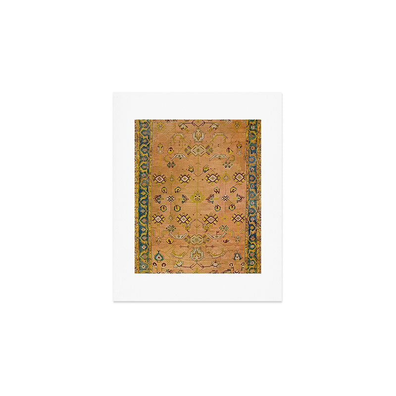 Persian Heritage Rug Design in Warm Earth Tones Art Print Gallery Image 1