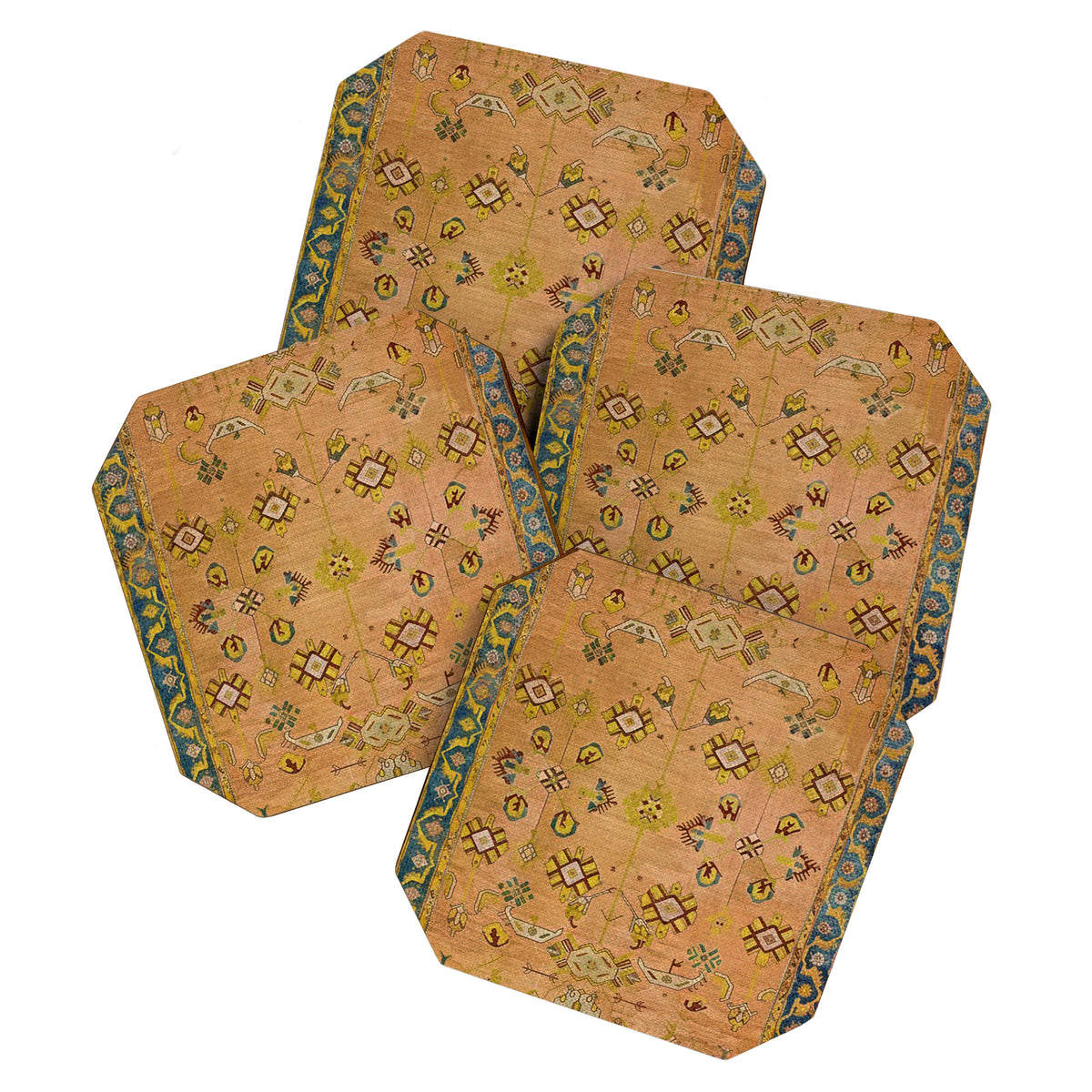 Persian Heritage Rug Design in Warm Earth Tones Coaster Gallery Image 1