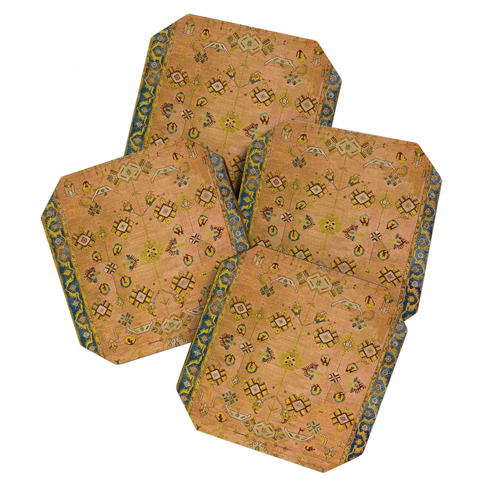 Persian Heritage Rug Design in Warm Earth Tones Coaster Gallery Image 1