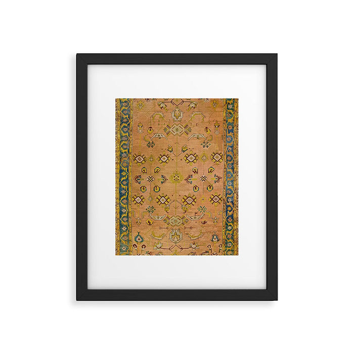 Persian Heritage Rug Design in Warm Earth Tones Framed Art Print Gallery Image 1