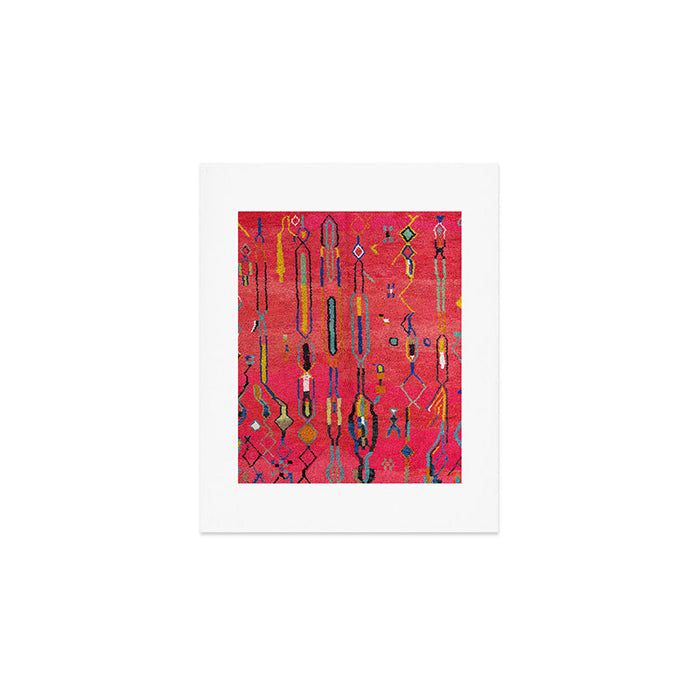 Traditional Moroccan Berber Carpet Arwtork Art Print Gallery Image 1