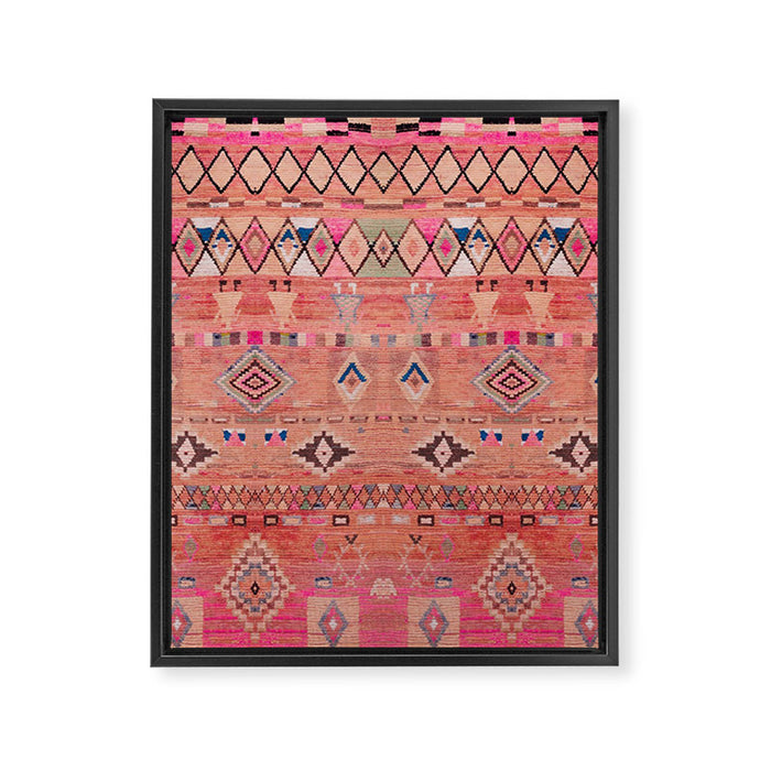 Traditional Moroccan Berber Rug Design Framed Canvas Print Gallery Image 1