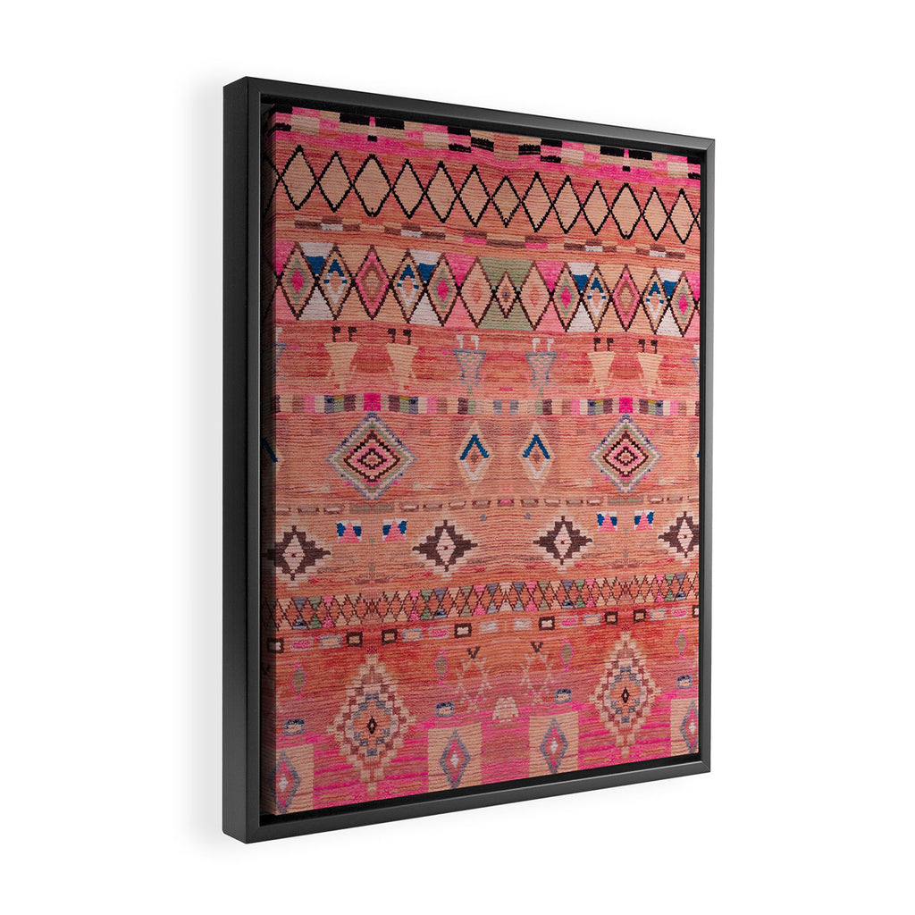 Traditional Moroccan Berber Rug Design Framed Canvas Print Gallery Image 2