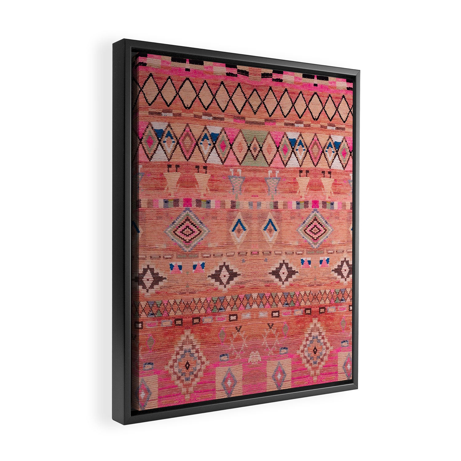 Traditional Moroccan Berber Rug Design Framed Canvas Print Gallery Image 2