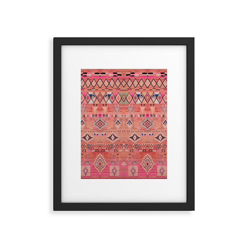 Traditional Moroccan Berber Rug Design Framed Art Print Gallery Image 6