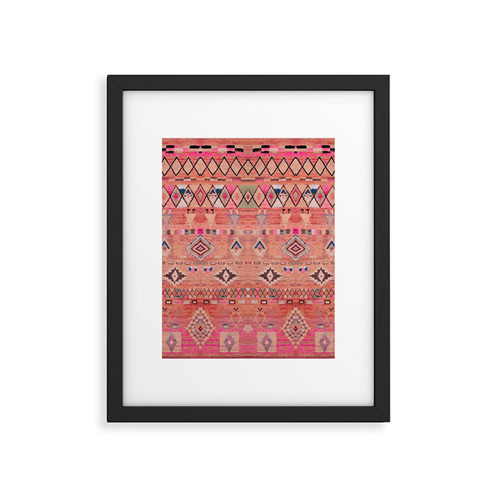Traditional Moroccan Berber Rug Design Framed Art Print Gallery Image 1