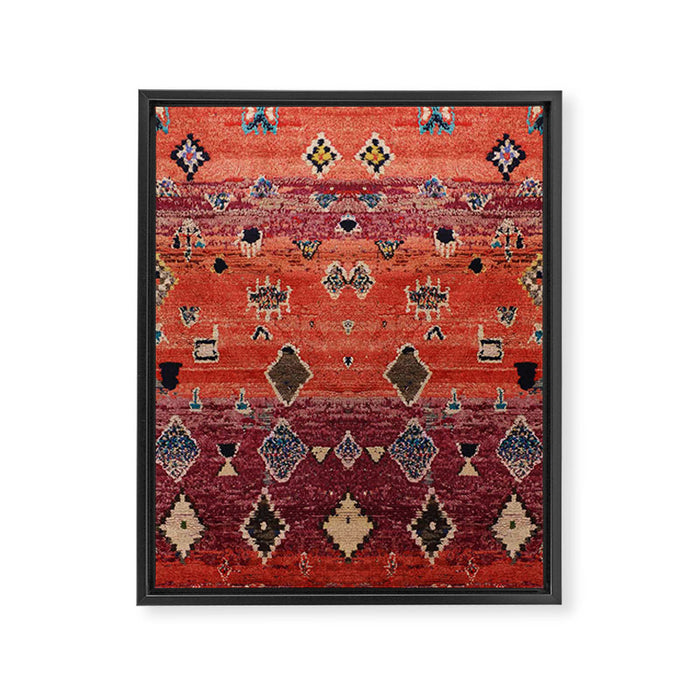 Traditional Oriental Moroccan Rug Design Framed Canvas Print Gallery Image 1