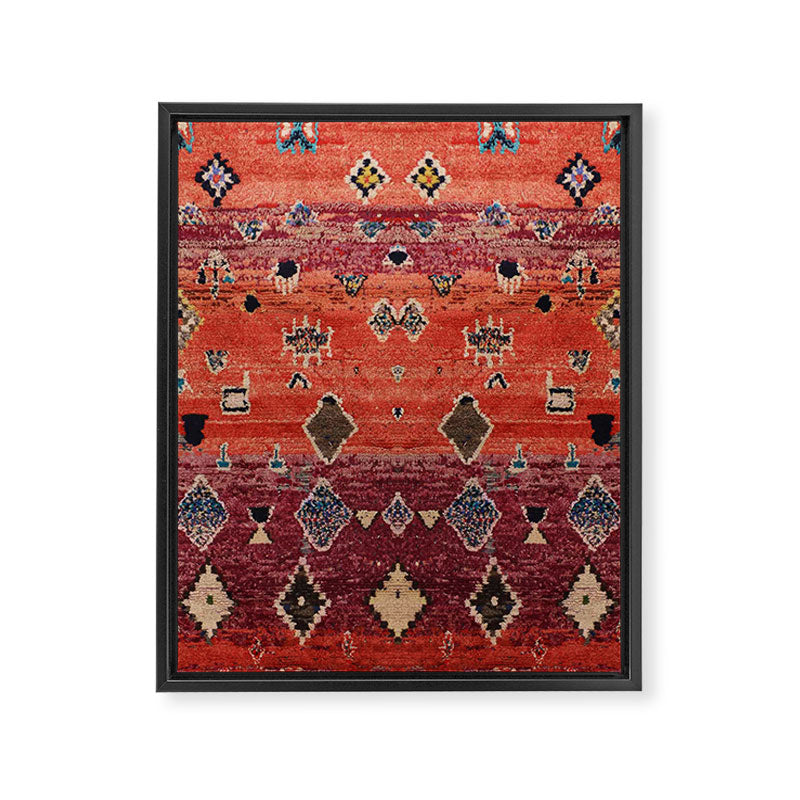 Traditional Oriental Moroccan Rug Design Framed Canvas Print Gallery Image 8