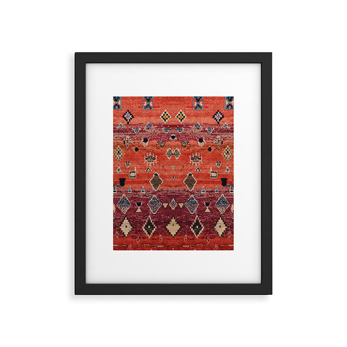 Traditional Oriental Moroccan Rug Design Framed Art Print Gallery Image 1