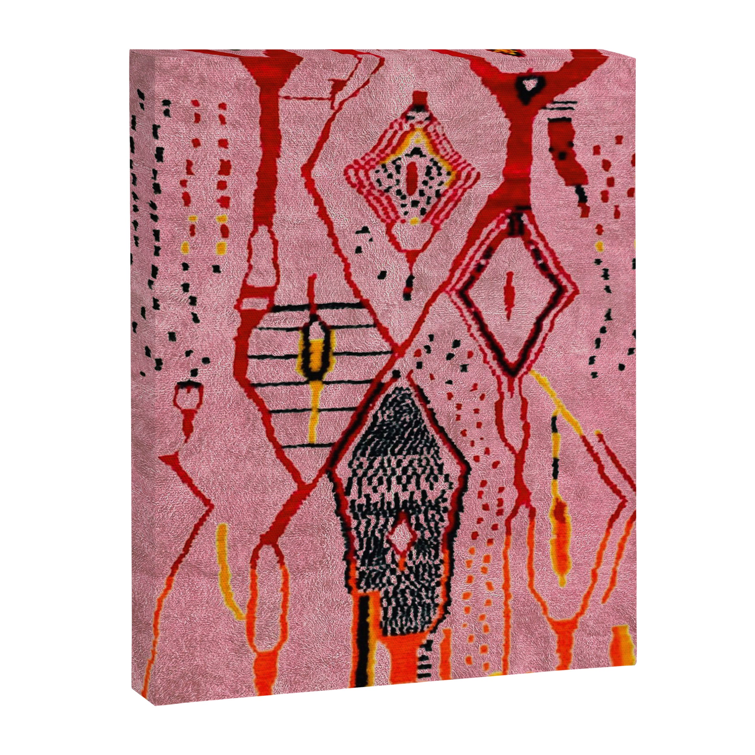 Traditional Pink Moroccan Rug Artwork Canvas Print Gallery Image 8