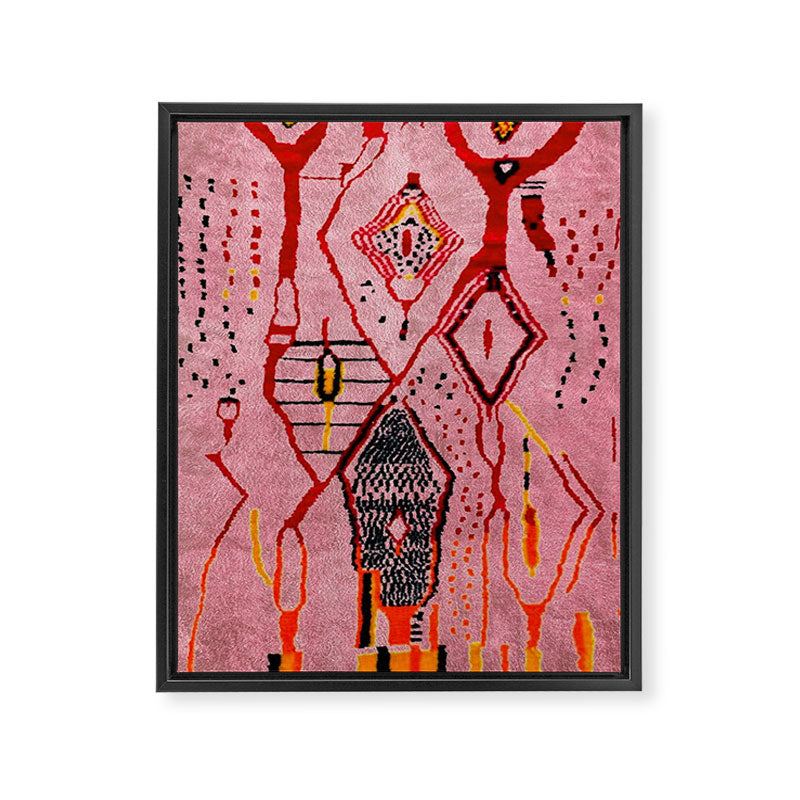 Traditional Pink Moroccan Rug Artwork Framed Canvas Print Gallery Image 8